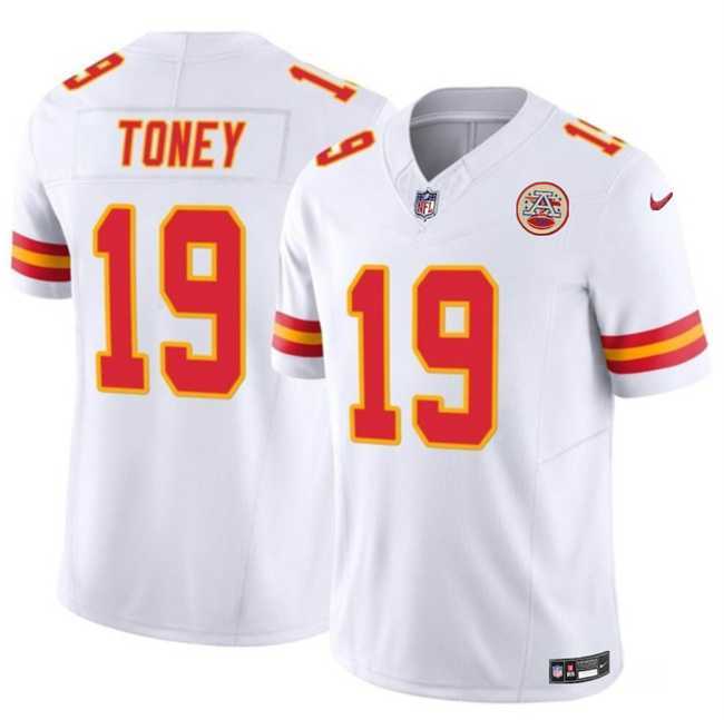 Men & Women & Youth Kansas City Chiefs #19 Kadarius Toney White 2023 F.U.S.E. Vapor Untouchable Limited Football Stitched Jersey
